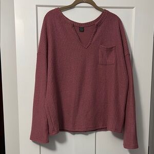 SHEIN Pink Waffle Knit Sweater size: XL
